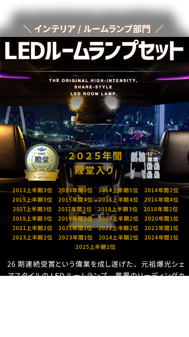 殿堂入り　LEDルームランプ