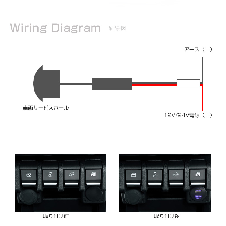 スズキ車専用 Usb Qc3 0認証 急速充電 2ポート クイックチャージャー スイッチパネル サービスホール差込 Usb増設 ジムニー スペーシア など Suzuki J
