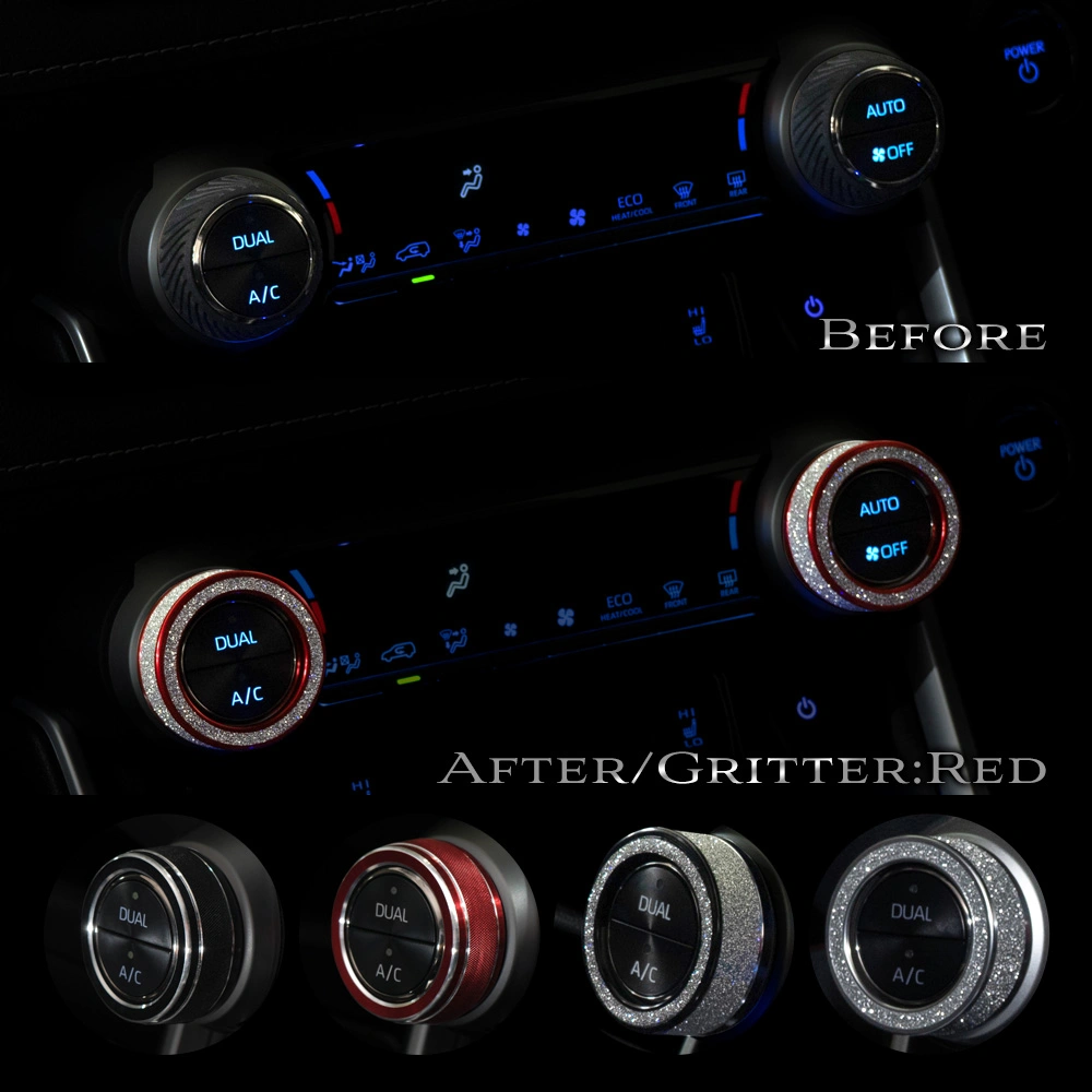 RAV4 50系】 エアコンダイヤルリング 2個セット｜レッド