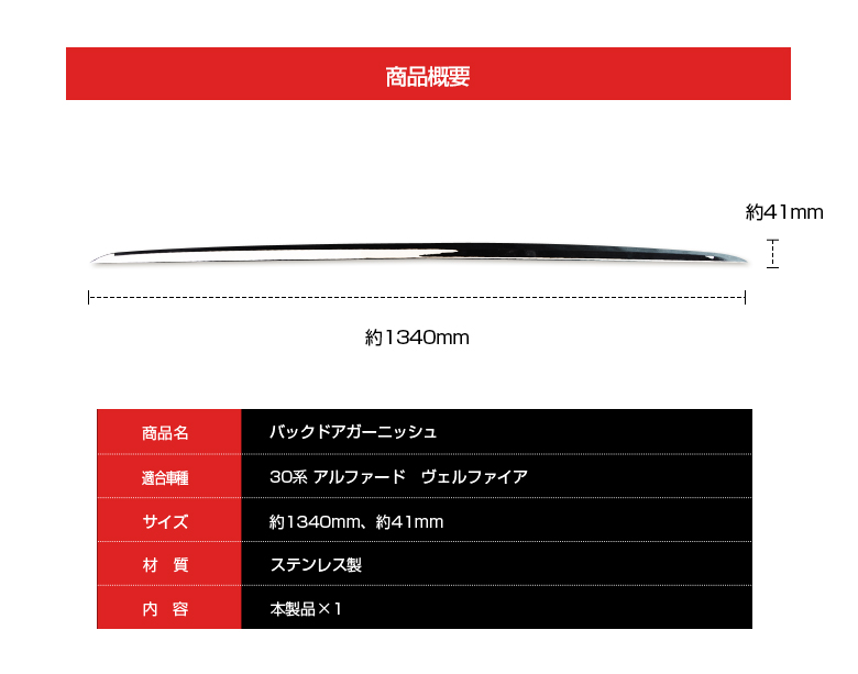 アルファード30系 ヴェルファイア30系 バックドアガーニッシュ概要