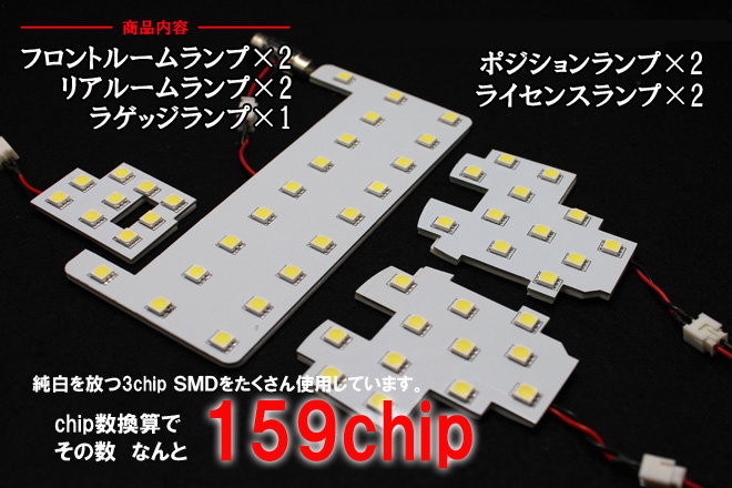  超激明 新型 20系 WISH 前期/後期対応 LEDルームランプ超豪華 フルセット!! オプション追加可能　3chip SMD全使用