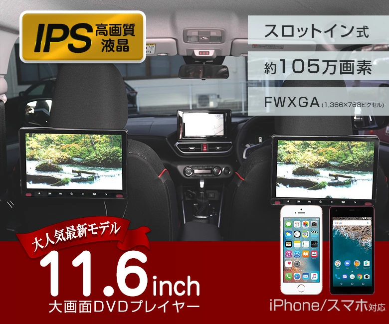 11.6インチスロットイン式DVDプレーヤー 車載後部座席用