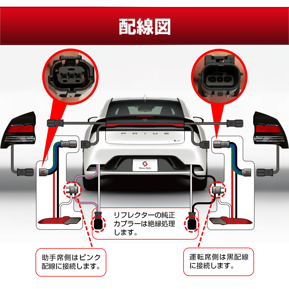 プリウス 60系 LEDリフレクター 2p ON OFF 切替機能付き 車検